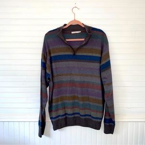 PETER MILLAR Stripe Pullover Sweater size Medium Wool Cashmere Blend $245